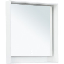 Зеркало Aquanet Милан 306384 80х80 с LED подсветкой белый глянец