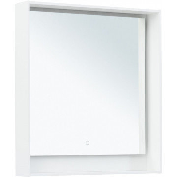 Зеркало Aquanet Милан 306384 80х80 с LED подсветкой белый глянец