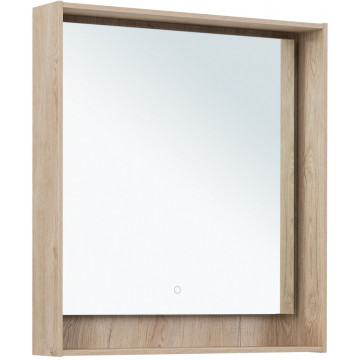 Зеркало Aquanet Милан 336405 80х80 с LED подсветкой дуб светлый