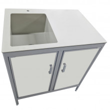 Стол-мойка одинарная, чаша из полипропилена, внутренние размеры 500х400х290, 800х600х850 мм, 25432