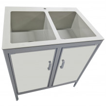 Стол-мойка из химстойкого пластика толщиной 8 мм, чаша из полипропилена 800х600х870 мм, 25066