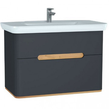 Тумба с раковиной VitrA Sento 60838 100 антрацит матовый