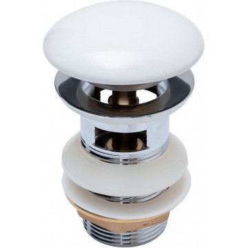 Донный клапан Aquanet 333927 белый, с переливом