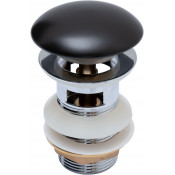 Донный клапан Aquanet 333929 черный матовый, с переливом