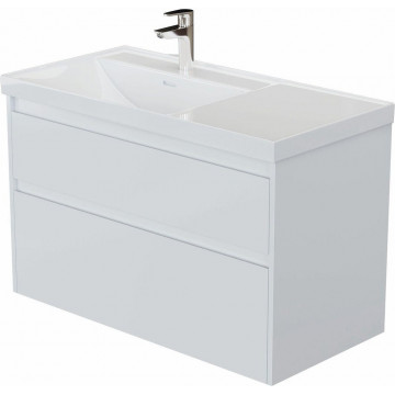 Тумба с раковиной Aquanet Nova Lite 2.0 346313/347435 100 L белый глянец