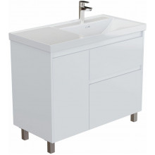 Тумба под раковину Aquanet Nova Lite 2.0 346340 100 R белый глянец