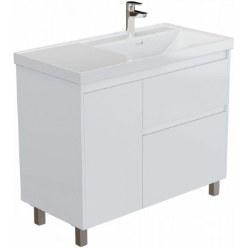 Тумба под раковину Aquanet Nova Lite 2.0 346340 100 R белый глянец