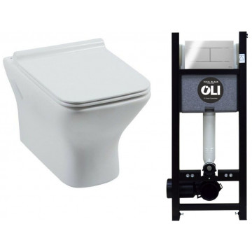 Унитаз с инсталляцией Aquanet Cube-W/886668SLOO 316709 белый