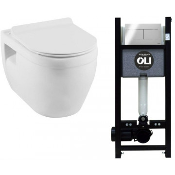 Унитаз с инсталляцией Aquanet Glide-W/886668SLOO 316710 белый