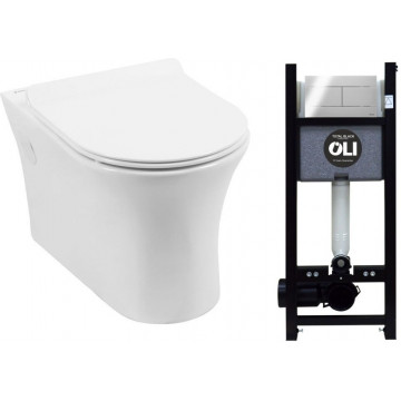 Унитаз с инсталляцией Aquanet Roll-W/886668SLOO 316711 белый