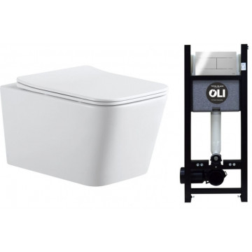 Унитаз с инсталляцией Aquanet Tavr 2.0 W/886668SLOO 316713 белый