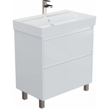 Тумба с раковиной Aquanet Nova Lite 2.0 346337/242338 75 белый глянец