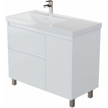 Тумба с раковиной Aquanet Nova Lite 2.0 346339/347438 90 L белый глянец