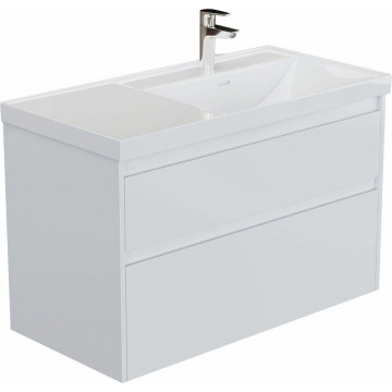 Тумба под раковину Aquanet Nova Lite 2.0 346310 90 R белый глянец