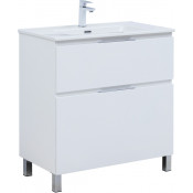 Тумба с раковиной Aquanet Алвита New 344134/254364 80 белый матовый