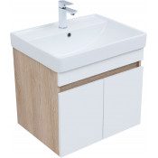 Тумба с раковиной Aquanet Оптима 344799/301803 60 дуб светлый/белый сатин