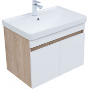 Тумба под раковину Aquanet Оптима 344800 70 дуб светлый/белый сатин