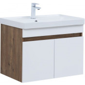 Тумба под раковину Aquanet Оптима 344793 80 дуб рустикальный/белый сатин
