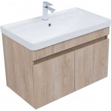 Тумба с раковиной Aquanet Оптима 344805/301805 80 дуб светлый