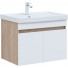 Тумба под раковину Aquanet Оптима 344801 80 дуб светлый/белый сатин