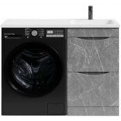 Тумба с раковиной Vod-ok Смайл 110 R мрамор серый софт тач 4044-1