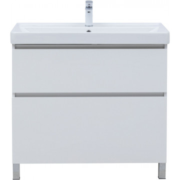 Тумба с раковиной Aquanet Вега 344124/323883 90 белый глянец