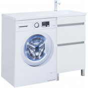 Тумба с раковиной Aquanet Вега 329123/316645 110 R белый глянец