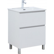 Тумба с раковиной Aquanet Вега 344121/254363 60 белый глянец
