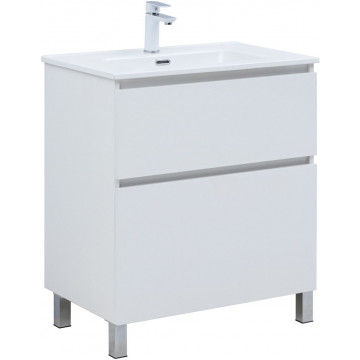 Тумба с раковиной Aquanet Вега 344122/284027 70 белый глянец