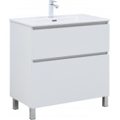 Тумба под раковину Aquanet Вега 344123 80 белый глянец
