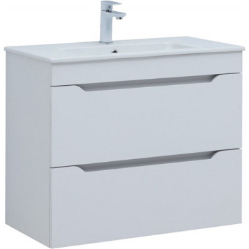 Тумба под раковину Aquanet Практика 347965 80 белый глянец
