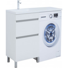 Тумба с раковиной Aquanet Вега 329123/316652 110 L белый глянец