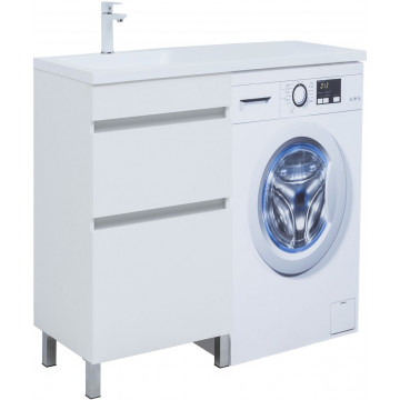 Тумба с раковиной Aquanet Вега 329123/316652 110 L белый глянец