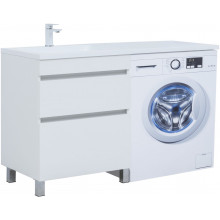 Тумба с раковиной Aquanet Вега 329125/316705 130 L белый глянец