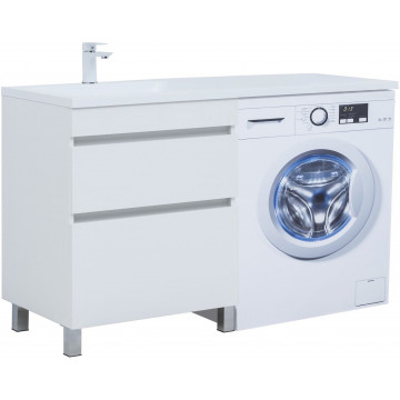 Тумба с раковиной Aquanet Вега 329125/316705 130 L белый глянец