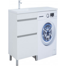 Тумба с раковиной Aquanet Вега 329122/316656 100 L белый глянец