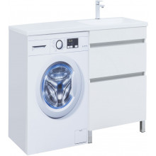 Тумба с раковиной Aquanet Вега 329124/316651 120 R белый глянец