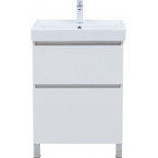 Тумба с раковиной Aquanet Вега 344121/301803 60 белый глянец
