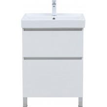 Тумба с раковиной Aquanet Вега 344121/301803 60 белый глянец