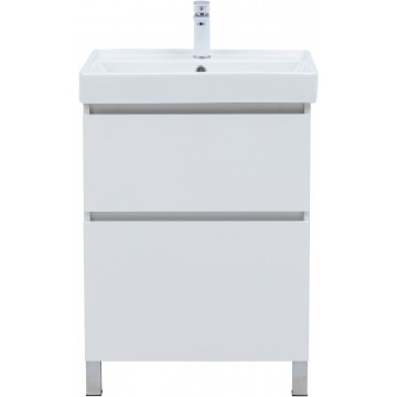 Тумба с раковиной Aquanet Вега 344121/301803 60 белый глянец