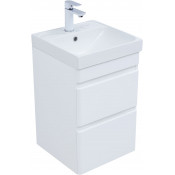 Тумба с раковиной Aquanet Слим 346045/342051 40 белый сатин