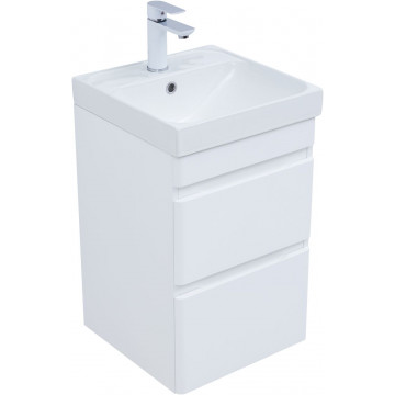 Тумба с раковиной Aquanet Слим 346045/342051 40 белый сатин