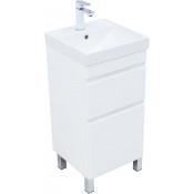 Тумба с раковиной Aquanet Слим 346040/342051 40 белый сатин