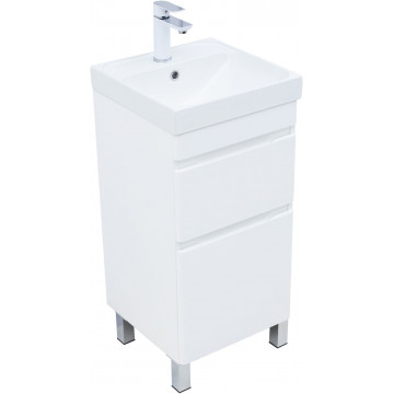 Тумба с раковиной Aquanet Слим 346040/342051 40 белый сатин