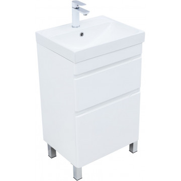 Тумба с раковиной Aquanet Слим 346041/342052 50 белый сатин