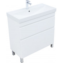 Тумба под раковину Aquanet Слим 346044 80 белый сатин
