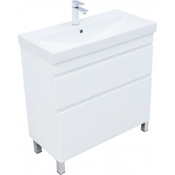 Тумба под раковину Aquanet Слим 346044 80 белый сатин