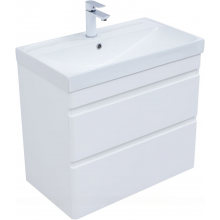 Тумба с раковиной Aquanet Слим 346049/342055 80 белый сатин