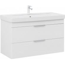 Тумба с раковиной Aquanet Ирис new 339280/323884 100 белый глянец