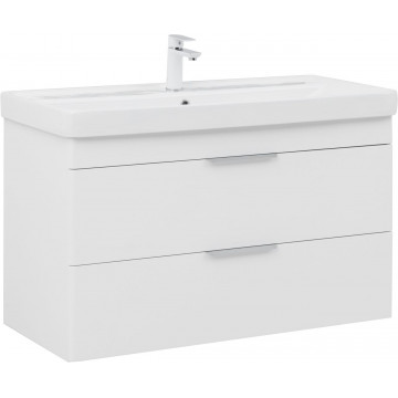 Тумба с раковиной Aquanet Ирис new 339280/323884 100 белый глянец